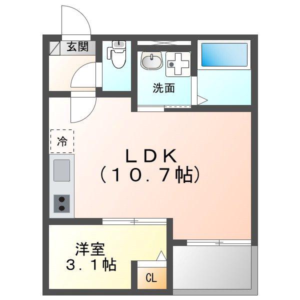 JACK URASATOV(1LDK/1階)の間取り写真