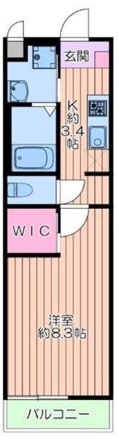 WELLDENCE鳩ケ谷(1K/1階)の間取り写真