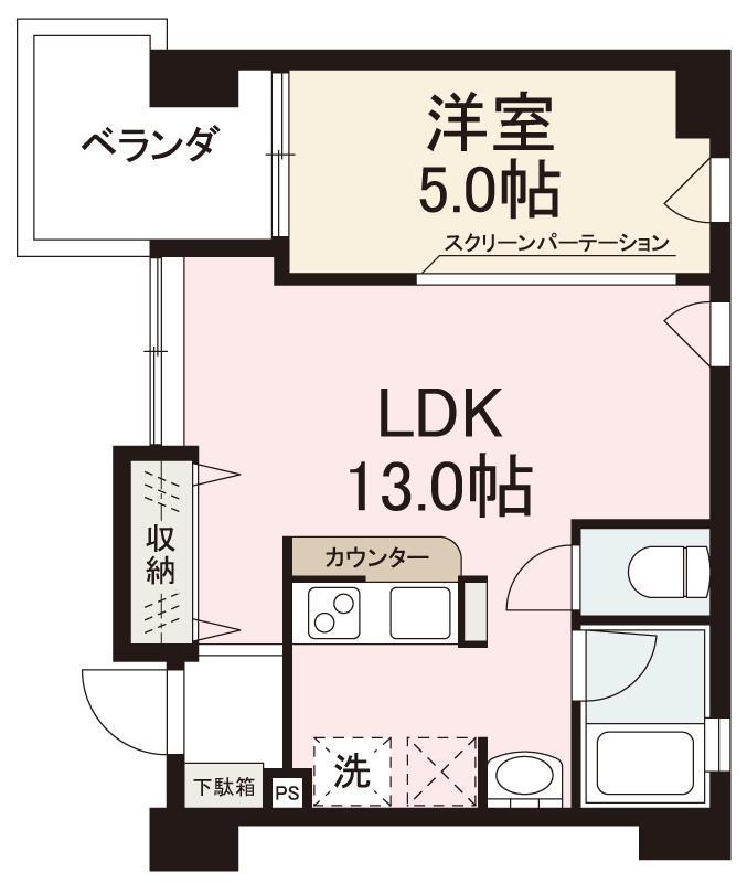 コリドール丸の内パーク(1LDK/7階)の間取り写真