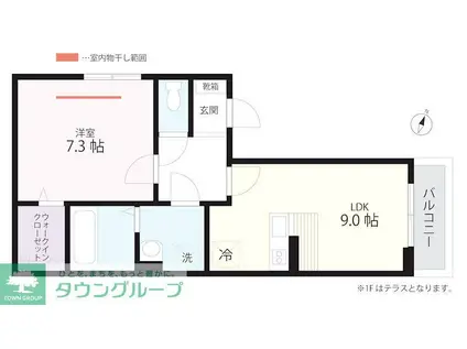 QUIET CRAB HOUSE TOGETHER 鶴見小野(1LDK/3階)の間取り写真