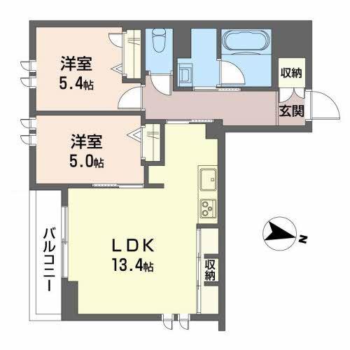 マーキュリー コート(2LDK/3階)の間取り写真