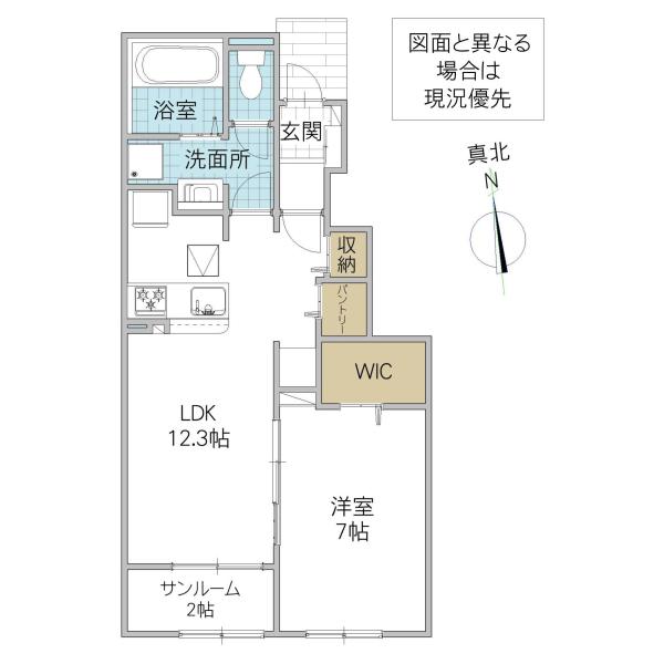 アルモニーヒル(1LDK/1階)の間取り写真