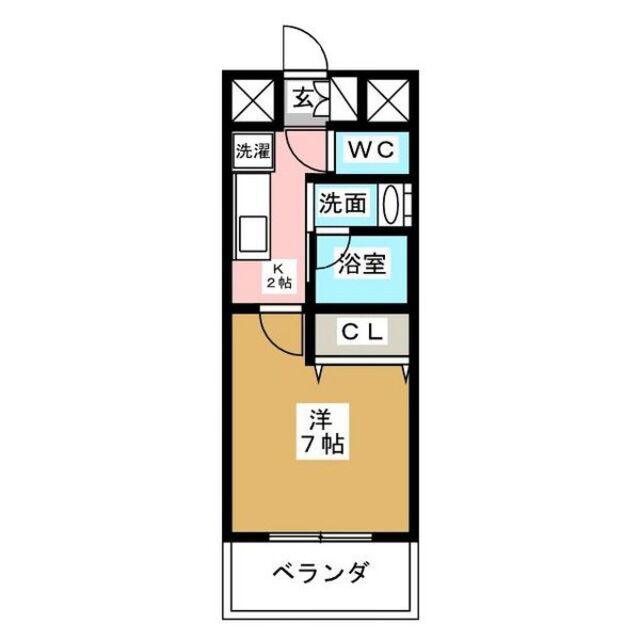 CITY SPIRE 名駅前(1K/7階)の間取り写真