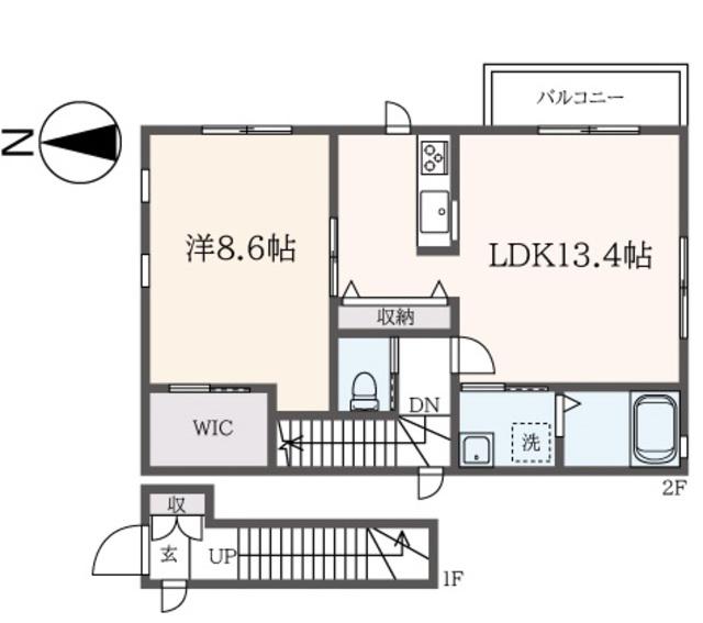 シャルム明大前(1LDK/2階)の間取り写真