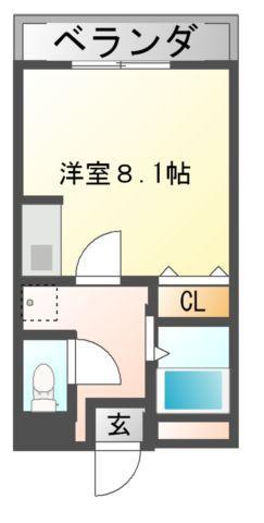 アーバンハイム小橋(1K/6階)の間取り写真