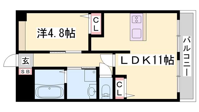 スカイ アイビー(1LDK/2階)の間取り写真