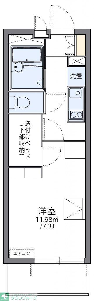 レオパレスブルースカイ(1K/2階)の間取り写真
