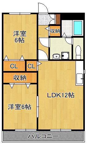 REXYZ湯川(2LDK/2階)の間取り写真