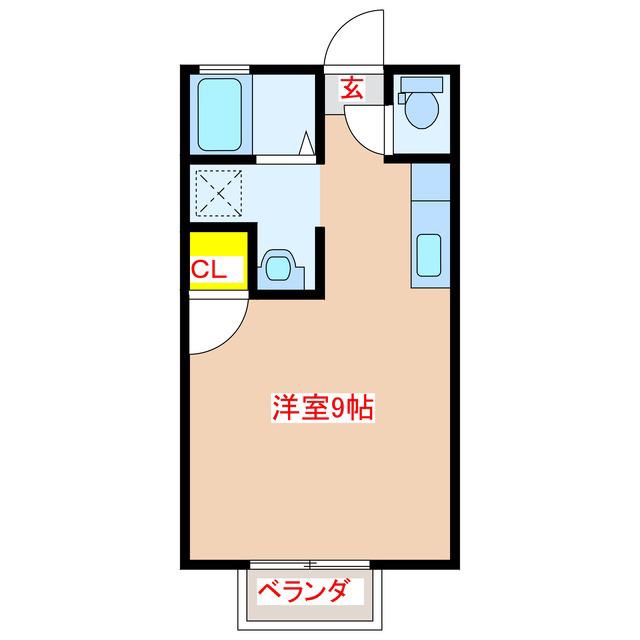 KIKIハウス(ワンルーム/2階)の間取り写真