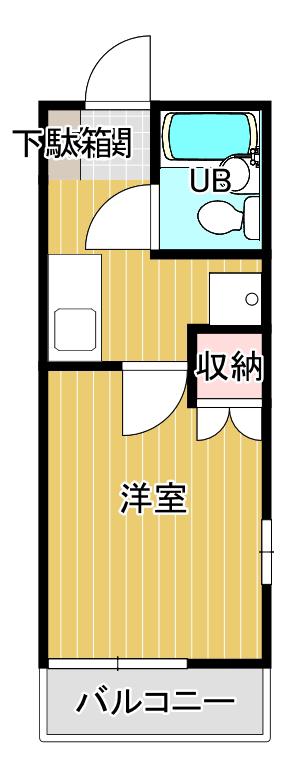 モンパレス東上磯部(ワンルーム/2階)の間取り写真