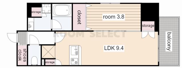 プレサンスロジェ丸の内PRIME CASA(1LDK/2階)の間取り写真