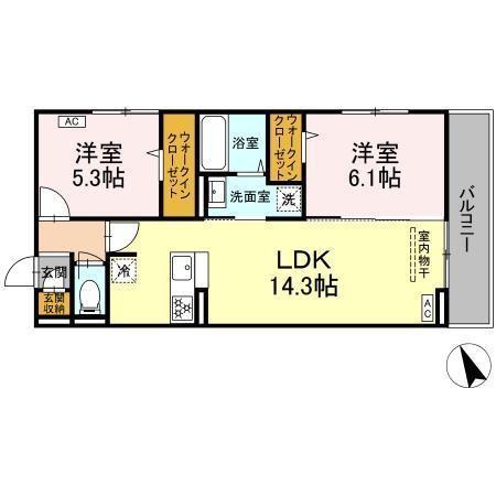D-ROOM YT(2LDK/3階)の間取り写真