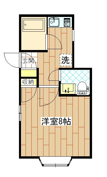 ヒルズ白楽(1K/1階)の間取り写真