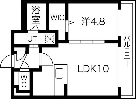 エクセラン琴似(1LDK/3階)の間取り写真
