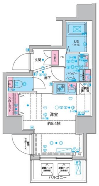 ジェノヴィア本所吾妻橋III(ワンルーム/8階)の間取り写真