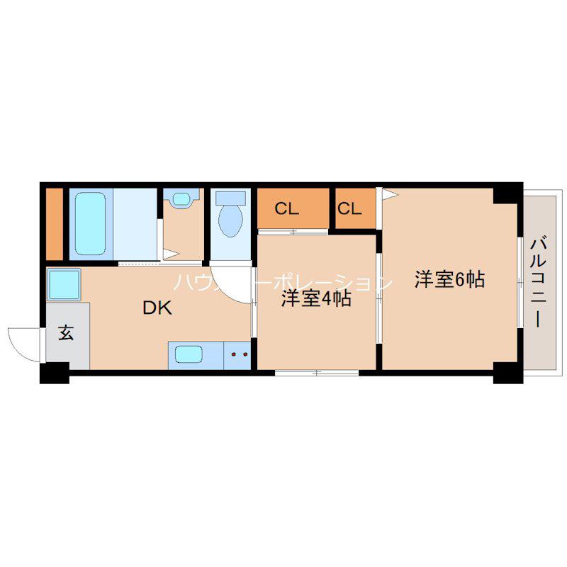 神田ビル(2DK/2階)の間取り写真