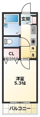 ステーションヴィラ大口II(1K/3階)の間取り写真
