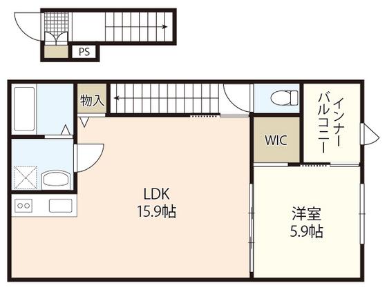 和木4丁目アパート(1SDK/2階)の間取り写真
