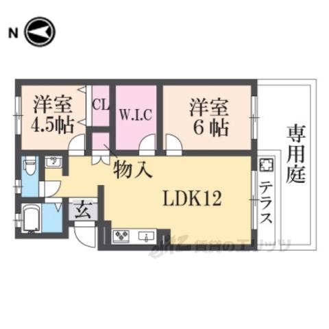 下板橋D棟(2LDK/1階)の間取り写真