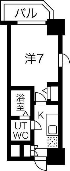 アリビオ江坂南金田(1K/6階)の間取り写真