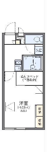 レオパレスサンクレール柏B(1K/2階)の間取り写真