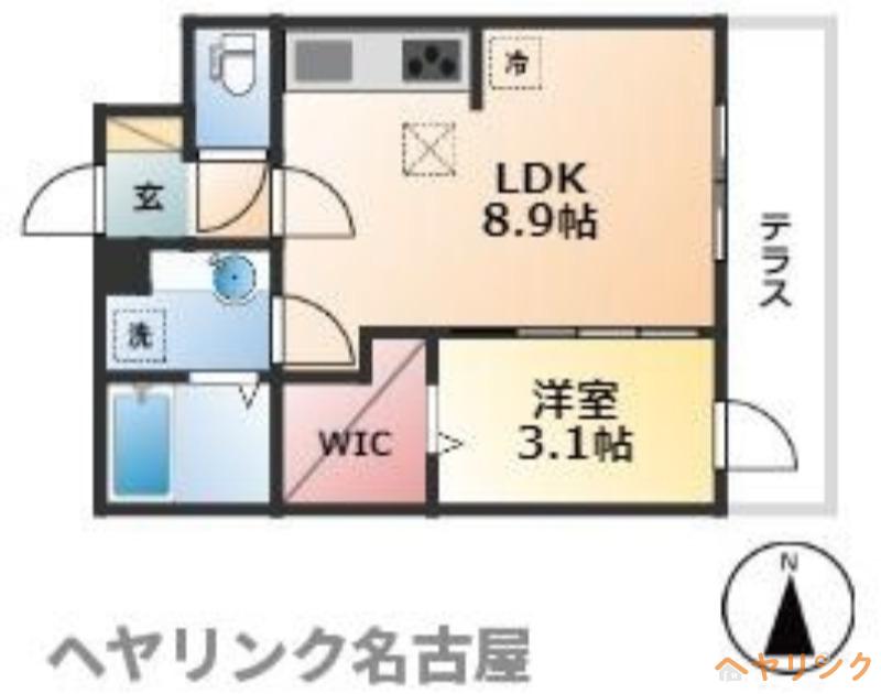 パーチェ浄心(1LDK/2階)の間取り写真