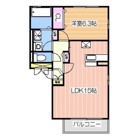 リビングタウンなかもず(1LDK/3階)の間取り写真