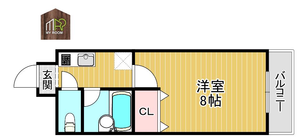 アーバン千林A棟(1K/2階)の間取り写真
