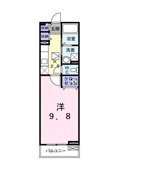 ピノーロ II(1K/1階)の間取り写真