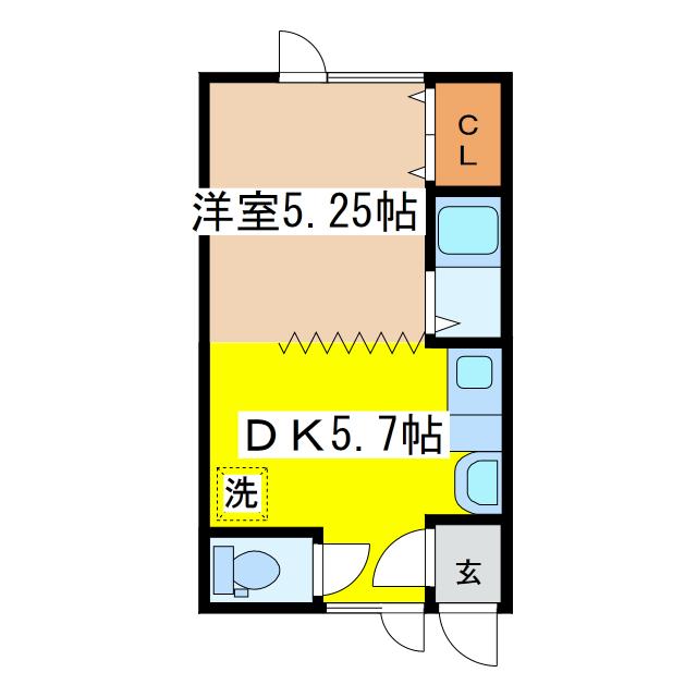 パールコートJUJU(1DK/1階)の間取り写真