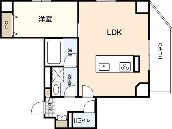 CREST CENTRAL BLDG(1LDK/11階)の間取り写真