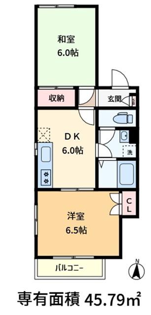 ポンテ常盤台(2DK/1階)の間取り写真