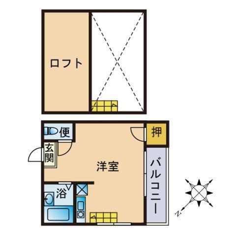マキシム美野島(ワンルーム/2階)の間取り写真