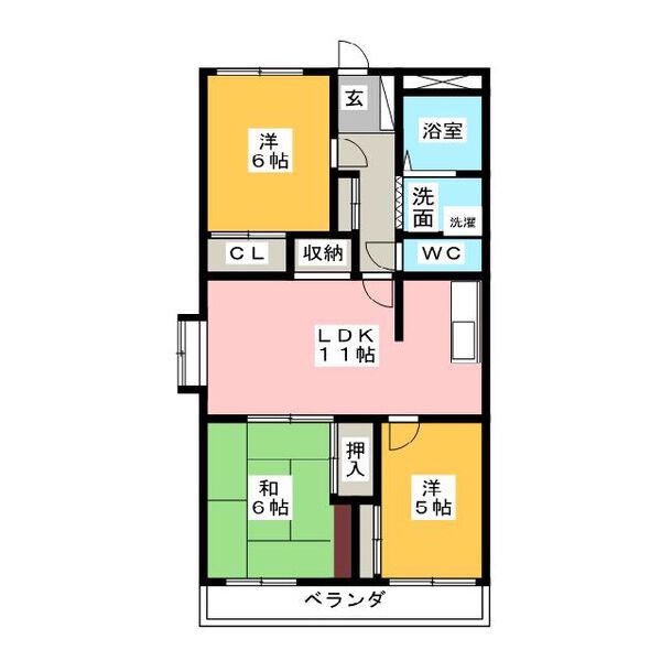 シーズンコート港南(3LDK/3階)の間取り写真