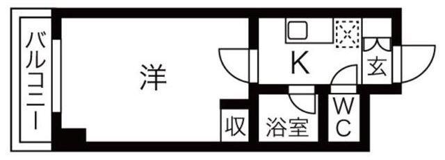 CASSIA南行徳(1K/2階)の間取り写真