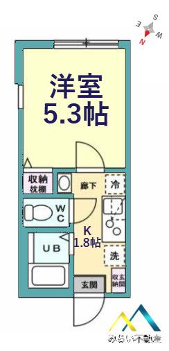 ベイルーム横浜上星川(1K/1階)の間取り写真
