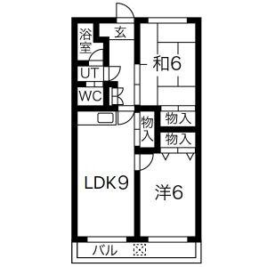 野添マンションひろみ(2LDK/3階)の間取り写真