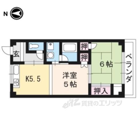 TOMOHISA・1(2DK/2階)の間取り写真