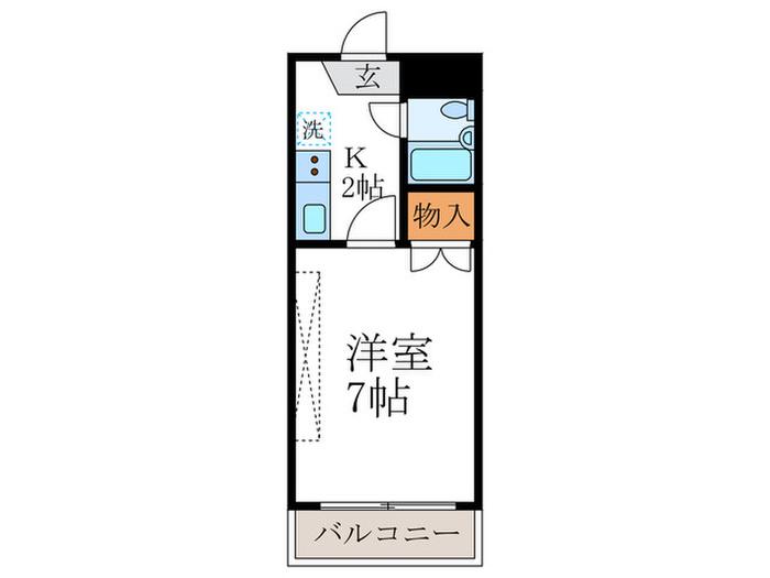 コーポフナコシ(1K/3階)の間取り写真