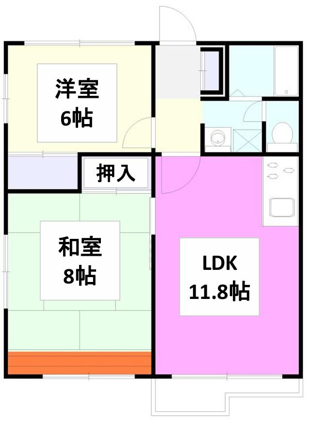 ロジュマンST(2LDK/1階)の間取り写真