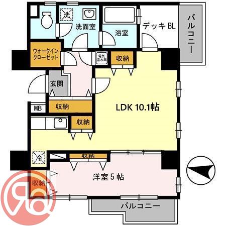 アースブルージュ(1LDK/5階)の間取り写真