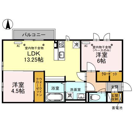 フォレスタII(2LDK/2階)の間取り写真