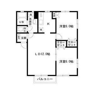 エミネンス(2LDK/1階)の間取り写真