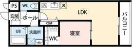 PERSIMMON(1LDK/2階)の間取り写真