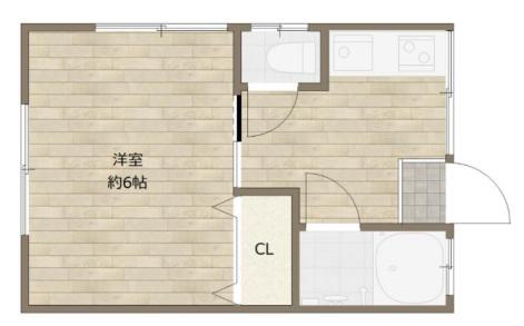 勝美文化(1K/1階)の間取り写真