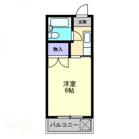スカイコーポ上拾石(ワンルーム/2階)の間取り写真