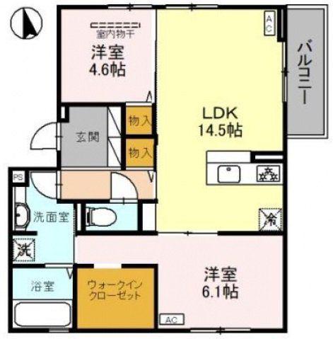 VIER CASA B(2LDK/2階)の間取り写真