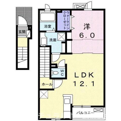 モデルノ カーサ(1LDK/2階)の間取り写真