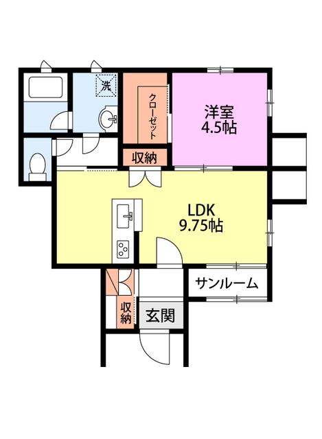 ローズグレイス(1LDK/1階)の間取り写真