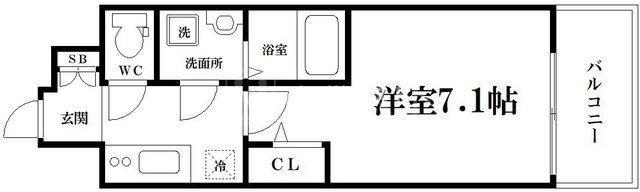 S-FORT大正リヴィエール(1K/9階)の間取り写真